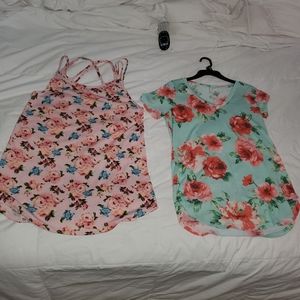 TWO floral boutique tops